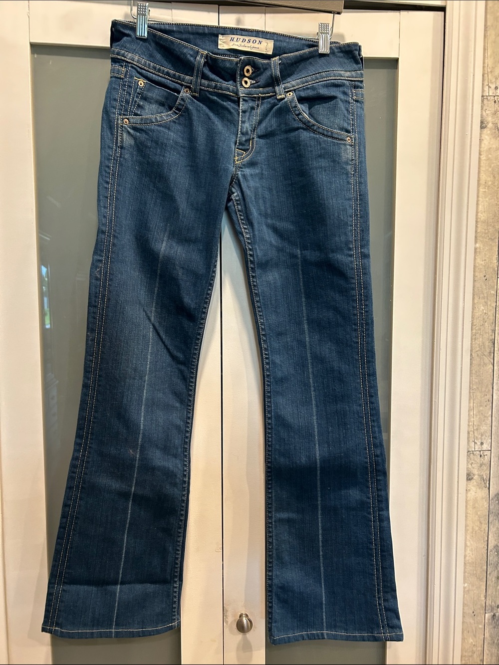 Hudson Jeans Dark Blue Flared Wide-Leg Jeans